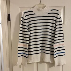 LOFT Women's Striped Sweater - Black, White, Blue, Pink